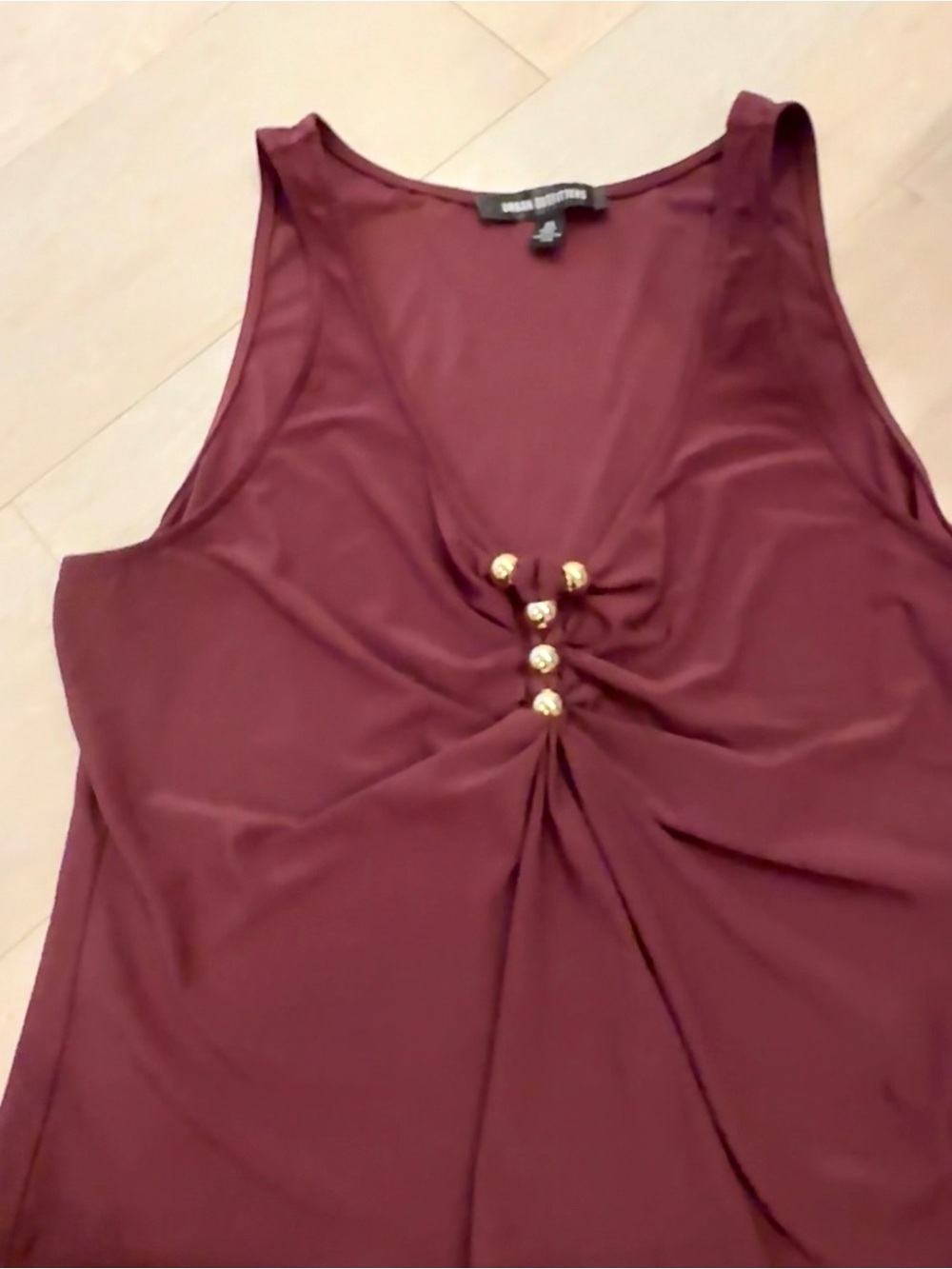 Urban Outfitters Burgundy Going out top with gold details